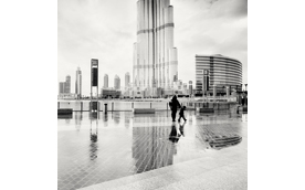 Reflection of the Burj Khalifa, Dubai, UAE, 2010