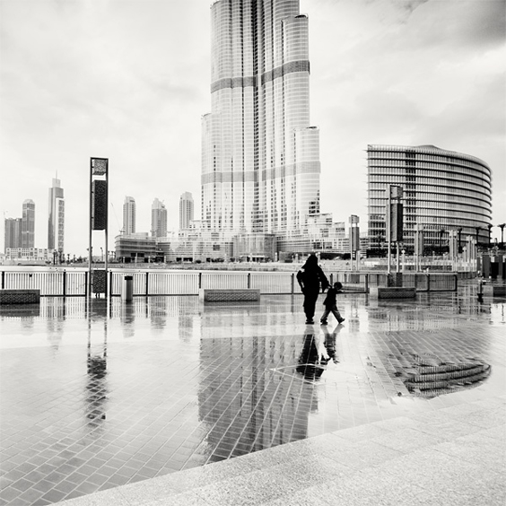 Reflection of the Burj Khalifa, Dubai, UAE, 2010